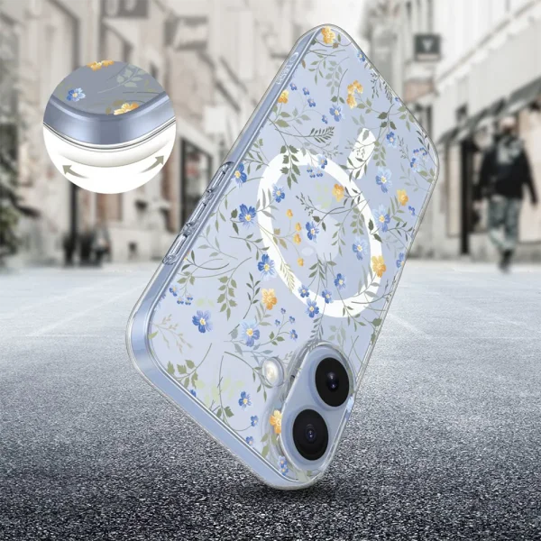 Tech-Protect Flexair Case, compatible with Magsafe for Iphone 17, flowers 4