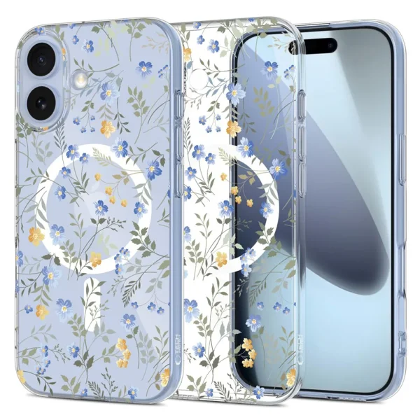 Tech-Protect Flexair Case, compatible with Magsafe for Iphone 17, flowers 1