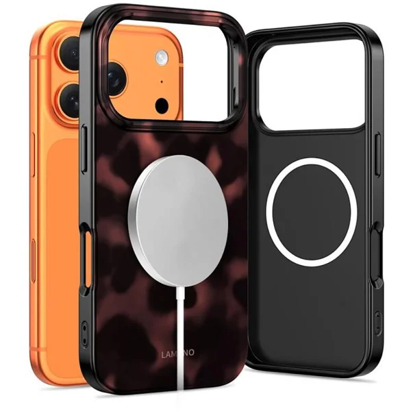Tech-Protect Lamano Case, compatible with Magsafe for Iphone 18 Pro Max, black-red 2