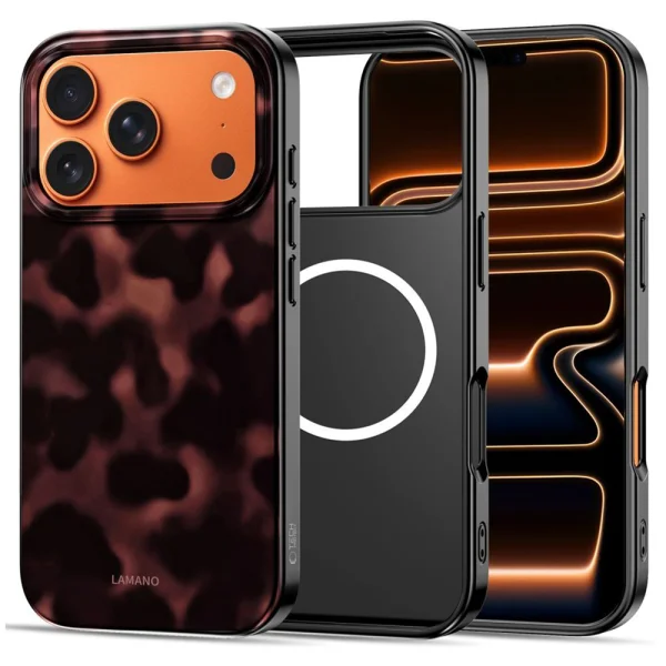 Tech-Protect Lamano Case, compatible with Magsafe for Iphone 18 Pro Max, black-red 3