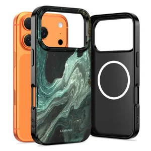 Калъф Tech-Protect Lamano, съвместим с Magsafe за Iphone 18 Pro Max, зелен мрамор
