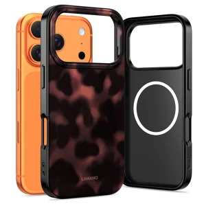 Калъф Tech-Protect Lamano, съвместим с Magsafe за Iphone 18 Pro, черен-червен