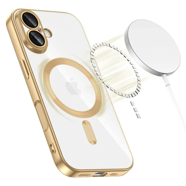 Калъф Tech-Protect Magflex, съвместим с Magsafe за Iphone 17, златен 3