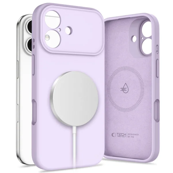 Калъф Tech-Protect Silicone, съвместим с Magsafe за Iphone 17, светло лилав 1