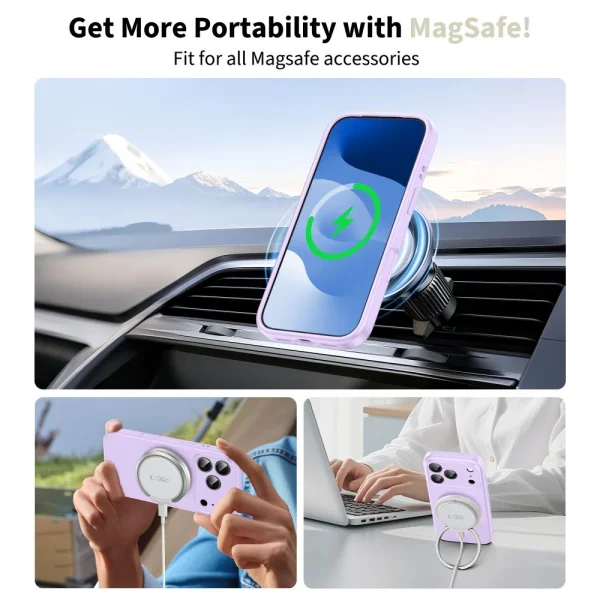Tech-Protect Silicone Case, Compatible with Magsafe for Iphone 18 Pro, Light Purple 3