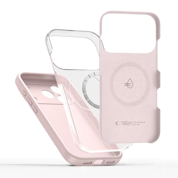 Калъф Tech-Protect Silicone, съвместим с Magsafe за Iphone 18 Pro, светло розов 2