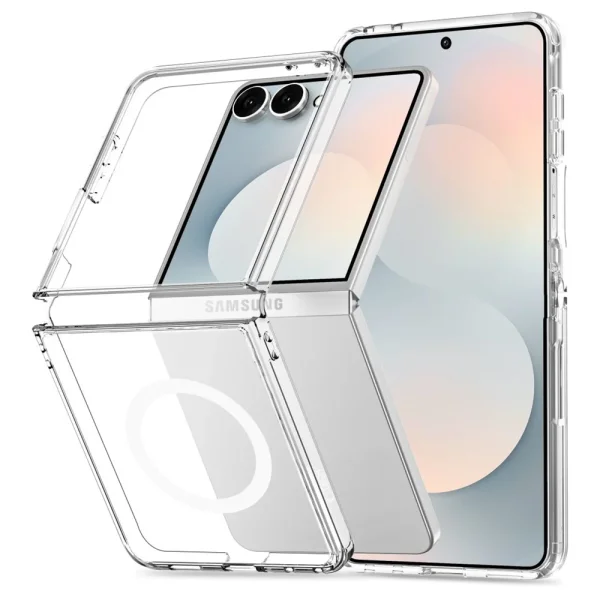 Калъф Tech-Protect Flexair Hybrid, съвместим с Magsafe за Samsung Galaxy Z Flip 8, прозрачен 1