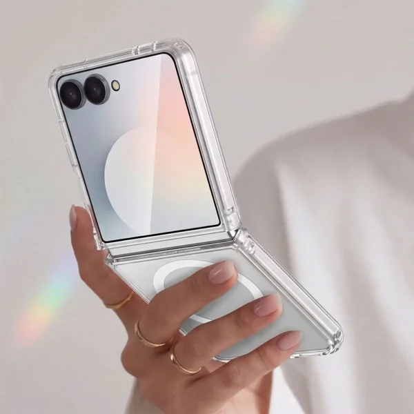 Калъф Tech-Protect Flexair Hybrid, съвместим с Magsafe за Samsung Galaxy Z Flip 8, прозрачен 3