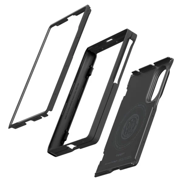 Spigen Slim Armor Pro Case, Compatible with MagSafe for Samsung Z Fold 8, Black 4