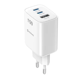Зарядно Swissten Edge GaN, 2x USB-C, PD, 65W + 1x USB-A, 18W, QC, бял 5