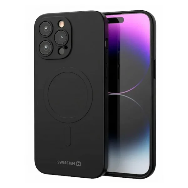 Калъф Swissten MagStick Joy, съвместим с Magsafe за iPhone 16 Pro, черен 1