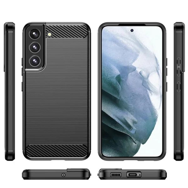 Силиконов Калъф Carbon за Samsung Galaxy S22, Черен 5