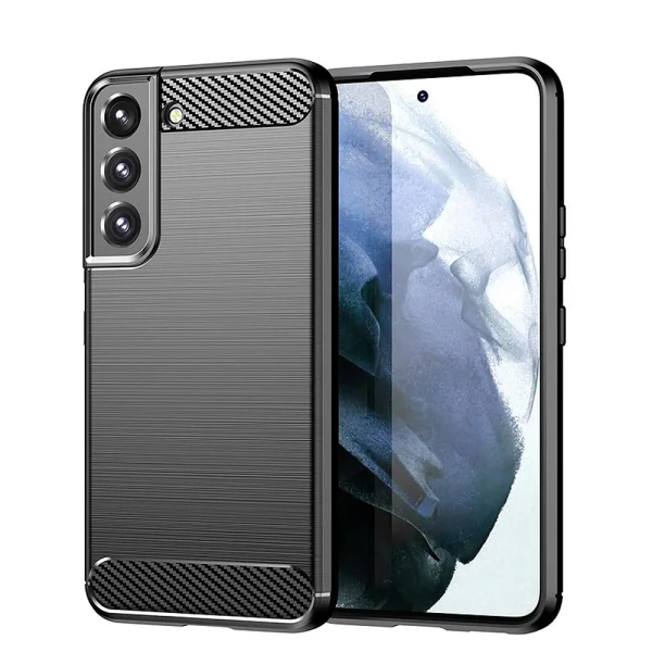 Силиконов Калъф Carbon за Samsung Galaxy S22, Черен 2
