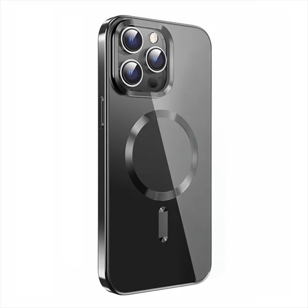 Калъф SWISSTEN Clear Jelly MagStick Metallic, съвместим с Magsafe за iPhone 16 Pro, черен 2