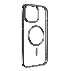 Калъф SWISSTEN Clear Jelly MagStick Metallic, съвместим с Magsafe за iPhone 16 Pro, черен 3