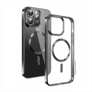 Калъф SWISSTEN Clear Jelly MagStick Metallic, съвместим с Magsafe за iPhone 16 Pro, черен