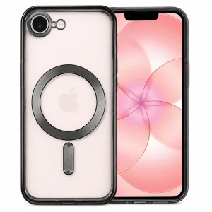 Калъф SWISSTEN Clear Jelly MagStick Metallic, съвместим с Magsafe за iPhone 16e / 17e, черен
