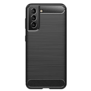 Силиконов Калъф Carbon Fibre Brushed за Samsung Galaxy S22 Plus, Черен