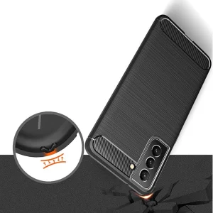 Силиконов Калъф Carbon Fibre Brushed за Samsung Galaxy S22 Plus, Черен 5