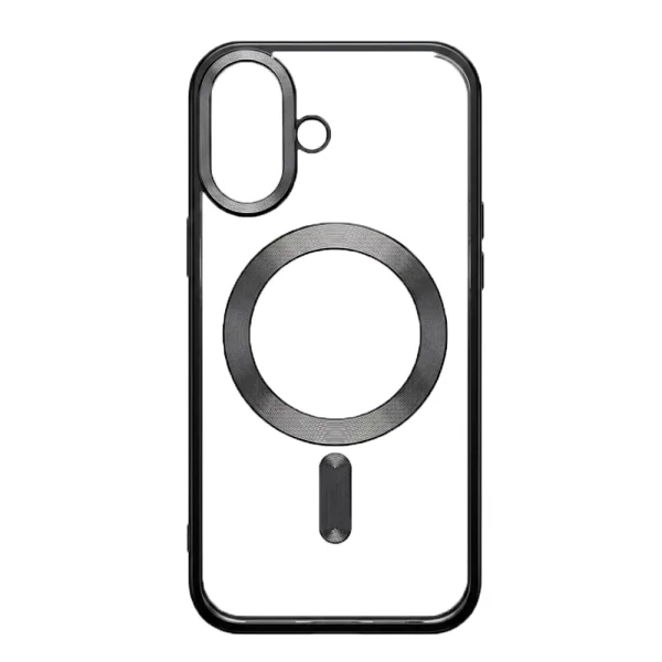 Калъф SWISSTEN Clear Jelly MagStick Metallic, съвместим с Magsafe за iPhone 17, черен 3