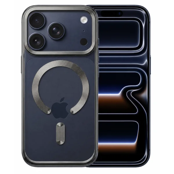 Калъф SWISSTEN Clear Jelly MagStick Metallic, съвместим с Magsafe за iPhone 18 Pro, черен 1