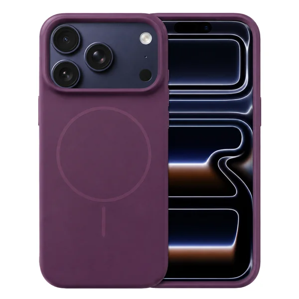 Case compatible with Magsafe Slim Silicone for iPhone 18 Pro, dark purple 1