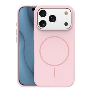 Калъф, съвместим с Magsafe Slim Silicone за iPhone 18 Pro Max, светло розов
