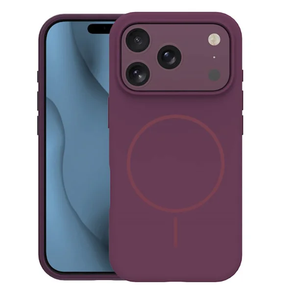 Case compatible with MagSafe Slim Silicone for iPhone 18 Pro Max, dark purple 1