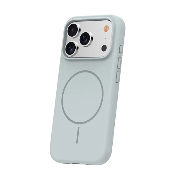 Калъф, съвместим с Magsafe Slim Silicone за iPhone 18 Pro Max, сив 2