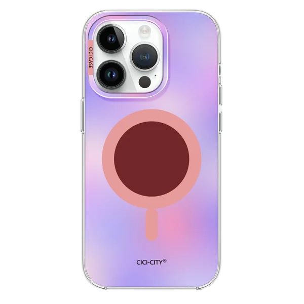 Калъф Cici Macaron Glow, съвместим с Magsafe за iPhone 16 Pro, лилав 2