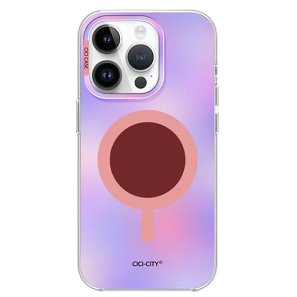 Калъф Cici Macaron Glow, съвместим с Magsafe за iPhone 16 Pro Max, лилав 2