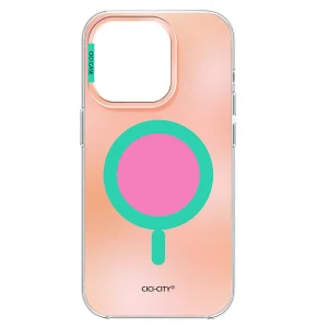 Калъф Cici Macaron Glow, съвместим с Magsafe за iPhone 16 Pro Max, оранжев-бежов 3