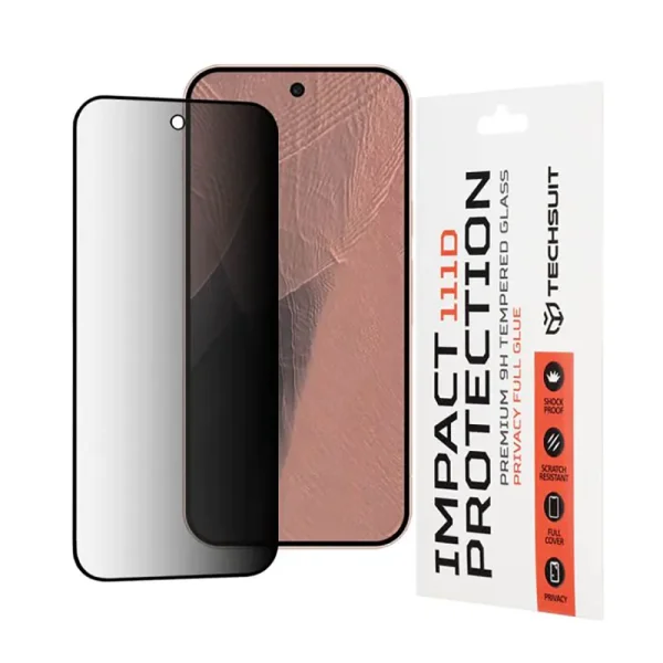 Стъклен протектор Techsuit Privacy за Google Pixel 11 Pro XL, черен 3