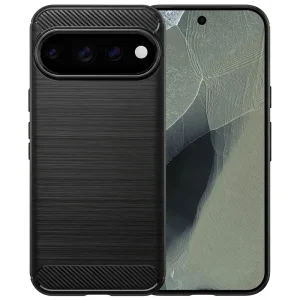 Силиконов калъф Carbon Fibre Brushed за Google Pixel 11 / 11 Pro, черен