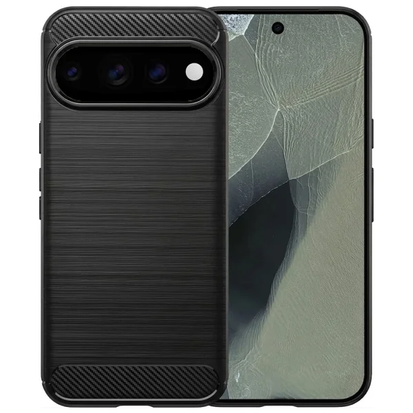 Силиконов калъф Carbon Fibre Brushed за Google Pixel 11 Pro XL, черен 2