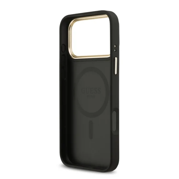 Калъф Guess PU Leather 4G Gold Frame, съвместим с Magsafe за iPhone 18 Pro Max, черен 5