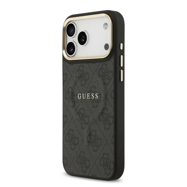 Калъф Guess PU Leather 4G Gold Frame, съвместим с Magsafe за iPhone 18 Pro Max, черен 3