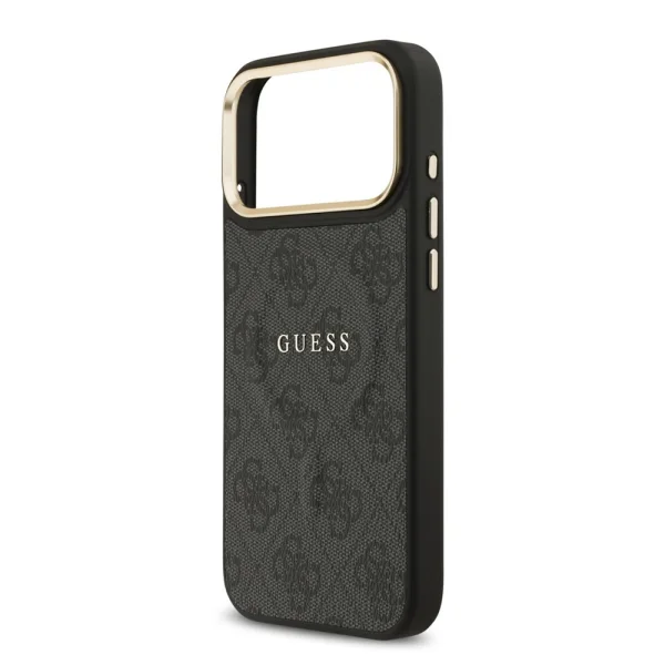 Калъф Guess PU Leather 4G Gold Frame, съвместим с Magsafe за iPhone 18 Pro Max, черен 6