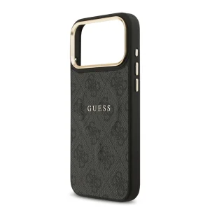 Калъф Guess PU Leather 4G Gold Frame, съвместим с Magsafe за iPhone 18 Pro Max, черен 6