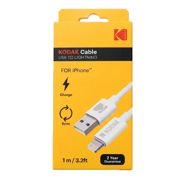 Кабел KODAK USB-A към Lightning, 1m, бял 3