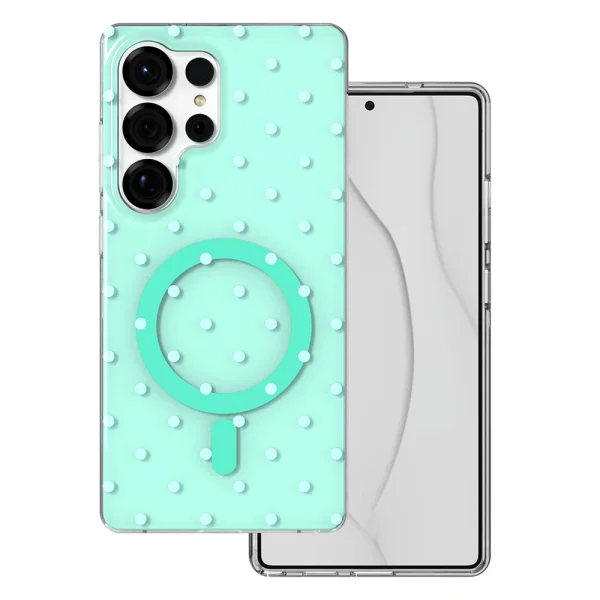 Kалъф Bubble Dots, съвместим с Magsafe за Samsung Galaxy S25 Ultra, зелен 1