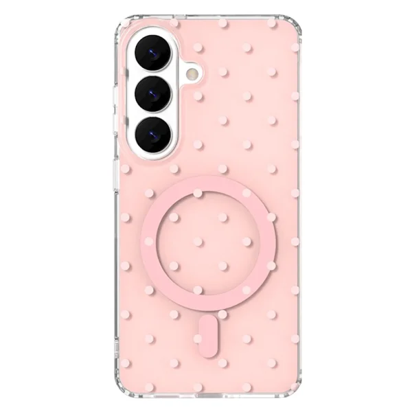 Bubble Dots Case, compatible with MagSafe for Samsung Galaxy S26, pink 2