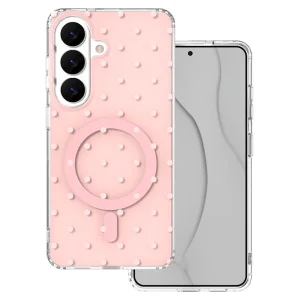 Bubble Dots Case, compatible with MagSafe for Samsung Galaxy S26, pink