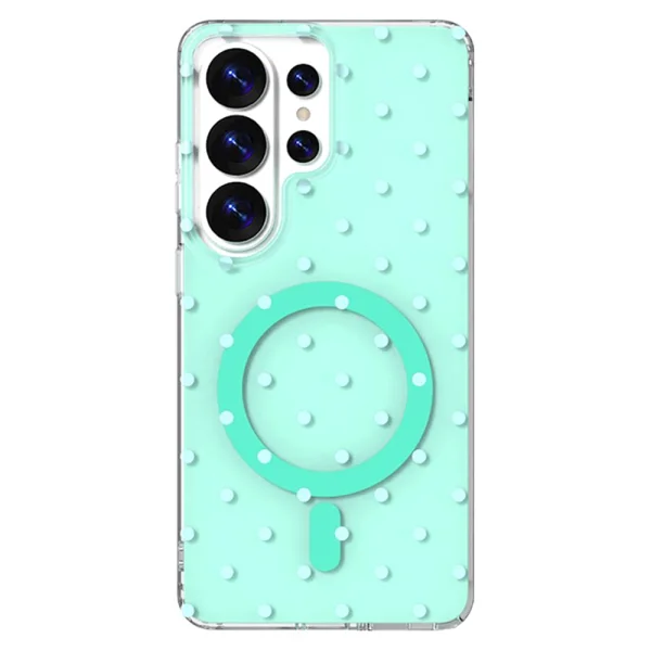 Kалъф Bubble Dots, съвместим с Magsafe за Samsung Galaxy S26 Ultra, зелен 2