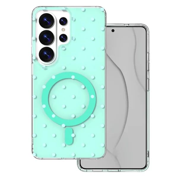 Kалъф Bubble Dots, съвместим с Magsafe за Samsung Galaxy S26 Ultra, зелен 1
