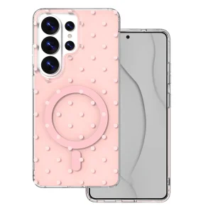 Kалъф Bubble Dots, съвместим с Magsafe за Samsung Galaxy S26 Ultra, розов