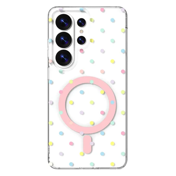 Kалъф Bubble Dots, съвместим с Magsafe за Samsung Galaxy S26 Ultra, бял 2