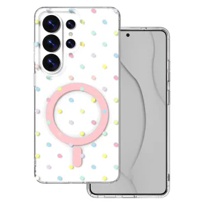 Kалъф Bubble Dots, съвместим с Magsafe за Samsung Galaxy S26 Ultra, бял