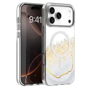 Калъф Epoxy, съвместим с Magsafe за iPhone 18 Pro Max, бял