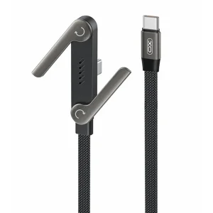 Кабел XO NB-Q311, PD, USB-C към USB-C, 1,5m, 240W, with stand, черен